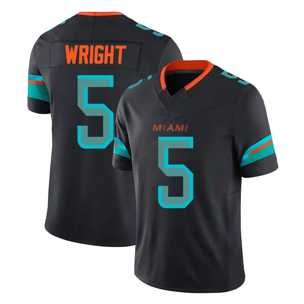 M.Dolphins #5 Jaylen Wright Player Black Limited Pitch Rivalries Collection Home Game STECN Stitched Jerseys