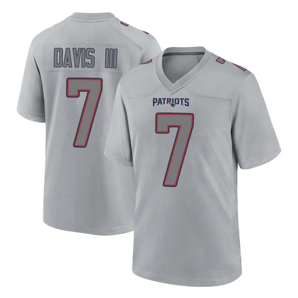 NE.Patriots #7 Carlton Davis III Player Gray Fashion Limited Home Game STECN Stitched Jerseys