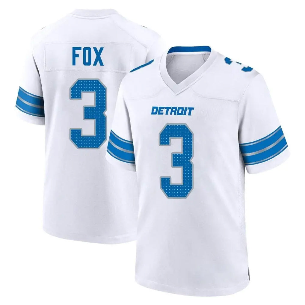 D.Lions #3 Jack Fox Player White Alternate Home Game STECN Stitched Jerseys