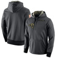 LA.Rams ## Rams Blank Player Gray Pullover Hoodie Limited Game STECN Stitched Jerseys