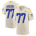 LA.Rams #77 Alaric Jackson Player Bone Home Game STECN Stitched Jerseys