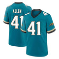 J.Jaguars #41 Josh Hines-Allen Player Teal Prowler Throwback Limited Home Game STECN Stitched Jerseys