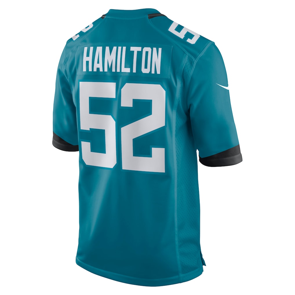 STECN J.Jaguars #52 DaVon Hamilton Teal Team Game Jersey