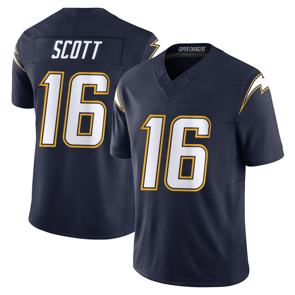 LA.Chargers #16 J.K. Scott Player Navy Vapor F.U.S.E. Limited Home Game STECN Stitched Jerseys