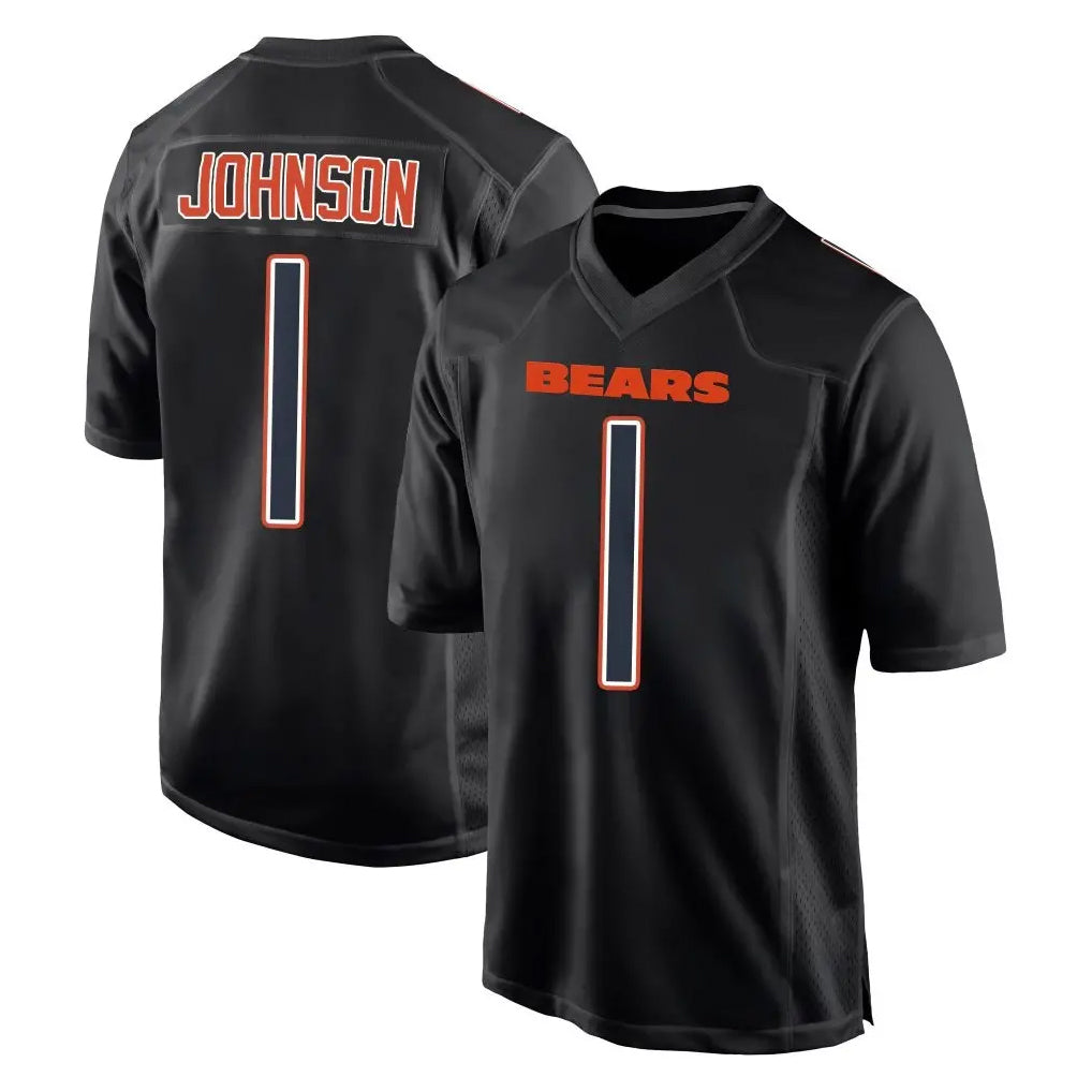 C.Bears #1 Jaylon Johnson Player Carbon Black Fashion Game STECN Stitched Jerseys
