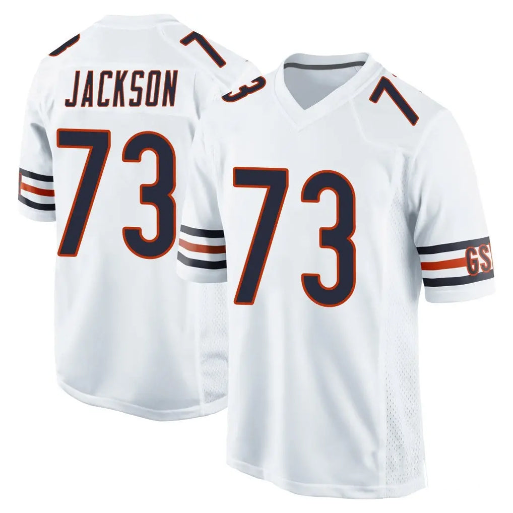 C.Bears #73 Jonah Jackson Player White Home Game STECN Stitched Jerseys