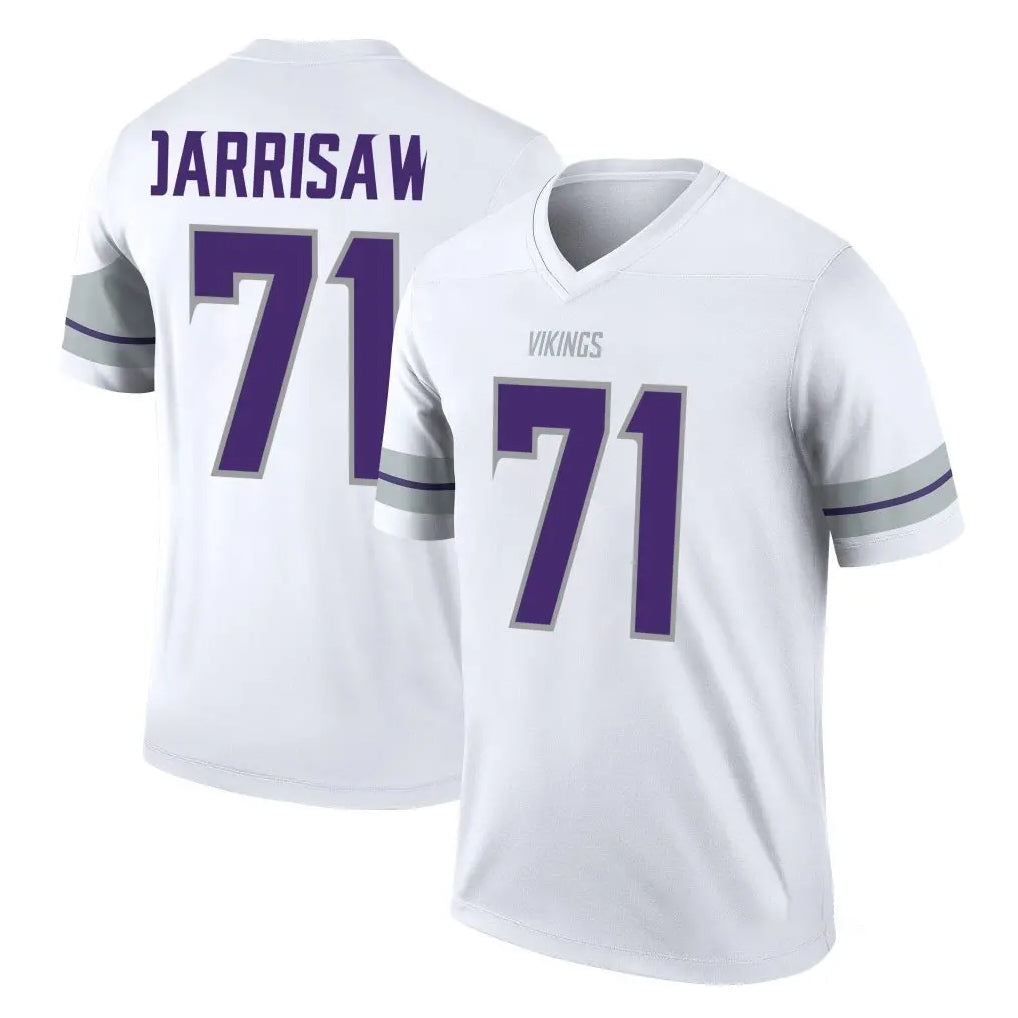 M.Vikings #71 Christian Darrisaw Player White Alternate Legend Home Game STECN Stitched Jerseys