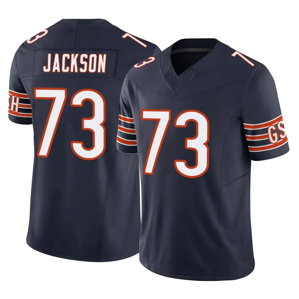 C.Bears #73 Jonah Jackson Player Navy Vapor F.U.S.E. Limited Home Game STECN Stitched Jerseys
