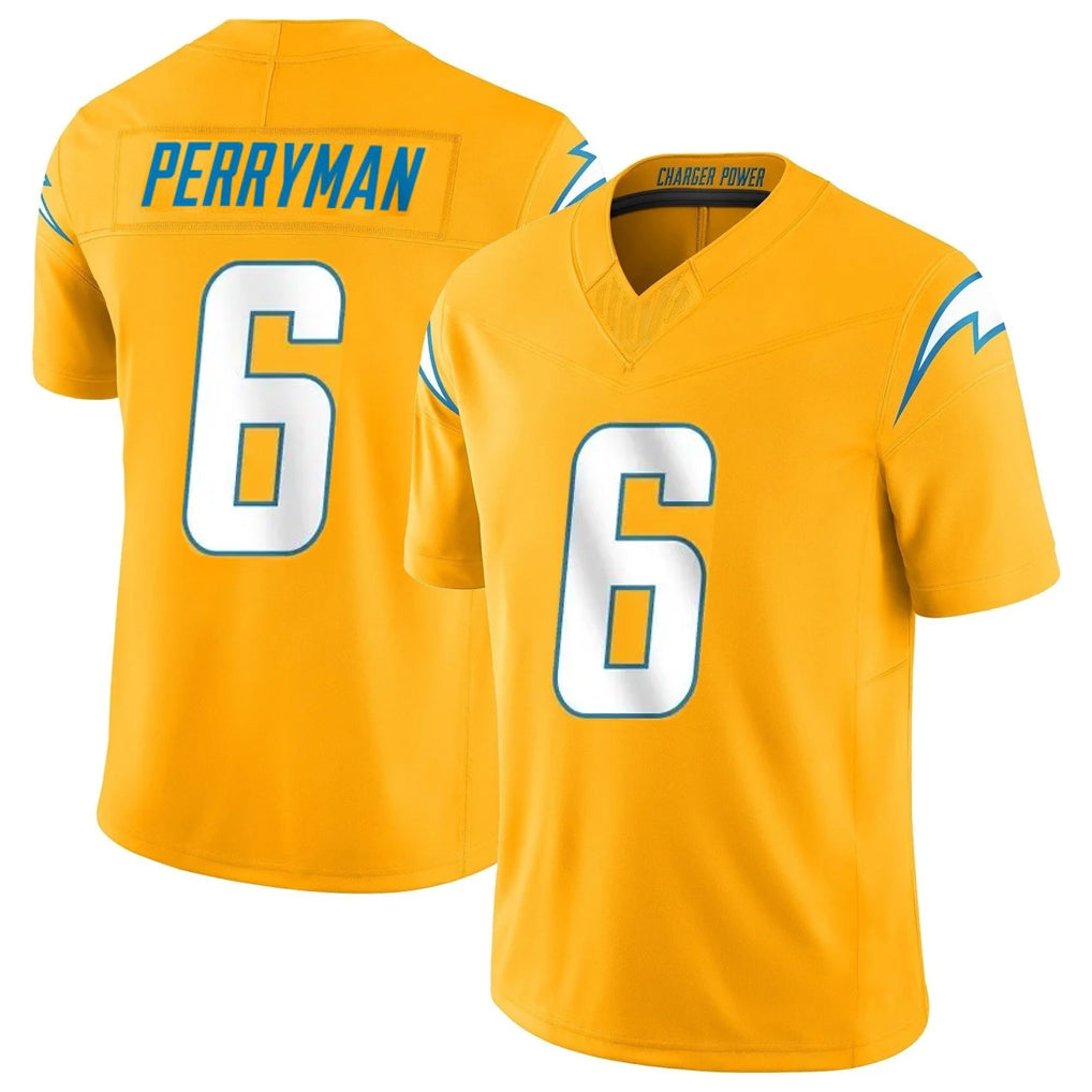 LA.Chargers #6 Denzel Perryman Player Gold Limited Vapor F.U.S.E. Home Game STECN Stitched Jerseys
