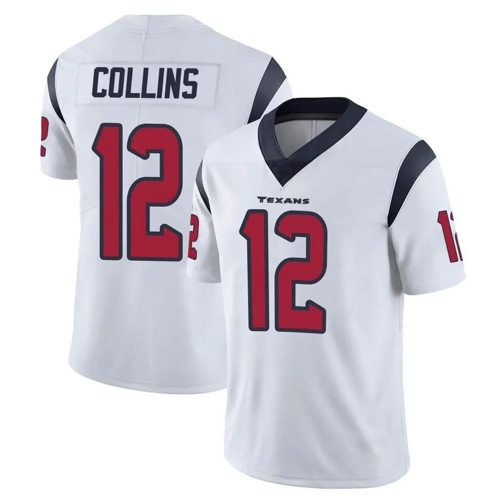 H.Texans #12 Nico Collins Player White Limited Vapor Untouchable Home Game STECN Stitched Jerseys
