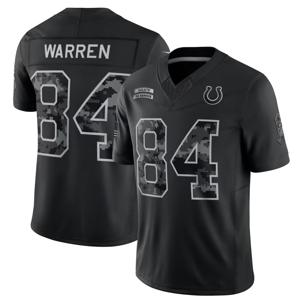 STECN IN.Colts #84 Tyler Warren Player Black Limited 2026 Salute to Service Home Game Stitched Jerseys