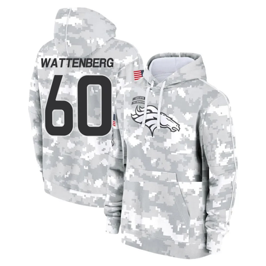 D.Broncos #60 Luke Wattenberg Player Arctic Camo Salute to Service Hoodies Limited Game STECN Stitched Jerseys