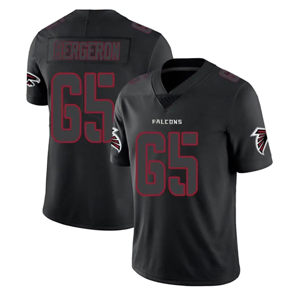 A.Falcons #65 Matthew Bergeron Player Black Impact Limited Game STECN Stitched Jerseys