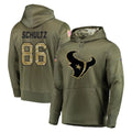 H.Texans #86 Dalton Schultz Player Olive Salute to Service Pullover Hoodies Home Game STECN Stitched Jerseys