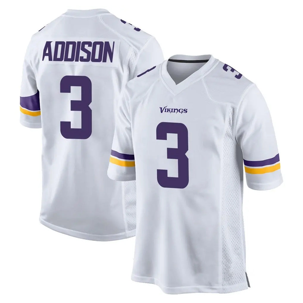 M.Vikings #3 Jordan Addison Player White Home Game STECN Stitched Jerseys