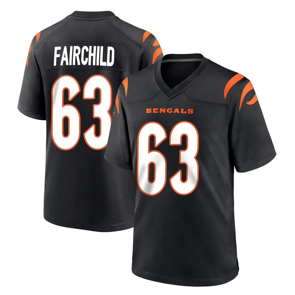 C.Bengals #63 Dylan Fairchild Player Black Home Game STECN Stitched Jerseys
