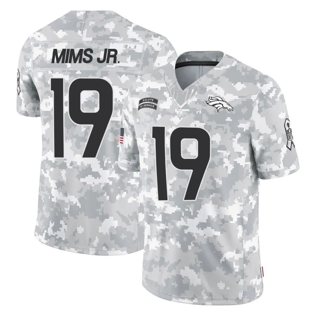 D.Broncos #19 Marvin Mims Jr. Player Arctic Camo Salute To Service Limited STECN Stitched Jerseys