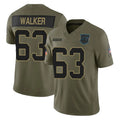 C.Panthers #63 Rasheed Walker Player Olive 2025 Salute to Service Limited Game STECN Stitched Jerseys