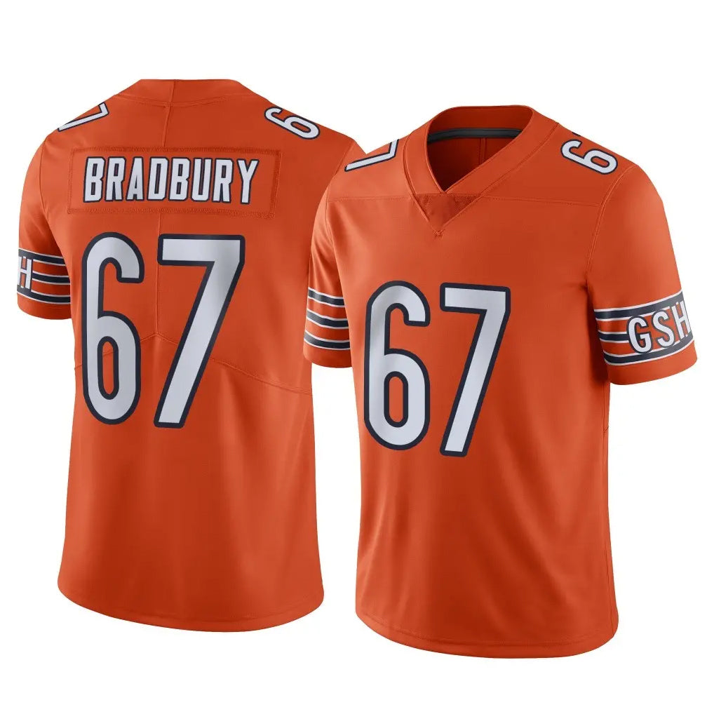 C.Bears #67 Garrett Bradbury Player Orange Alternate Vapor Limited Home Game STECN Stitched Jerseys