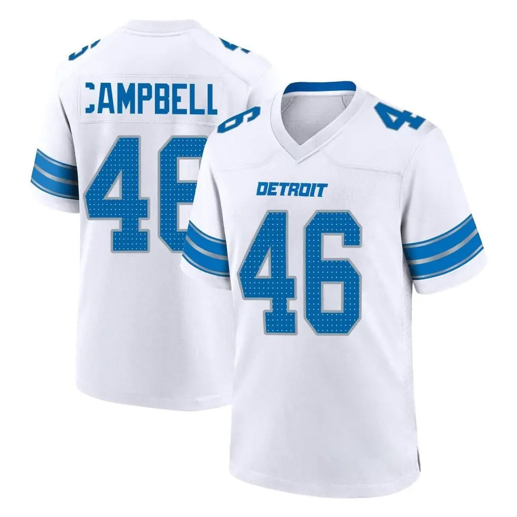 D.Lions #46 Jack Campbell Player White Alternate Home Game STECN Stitched Jerseys