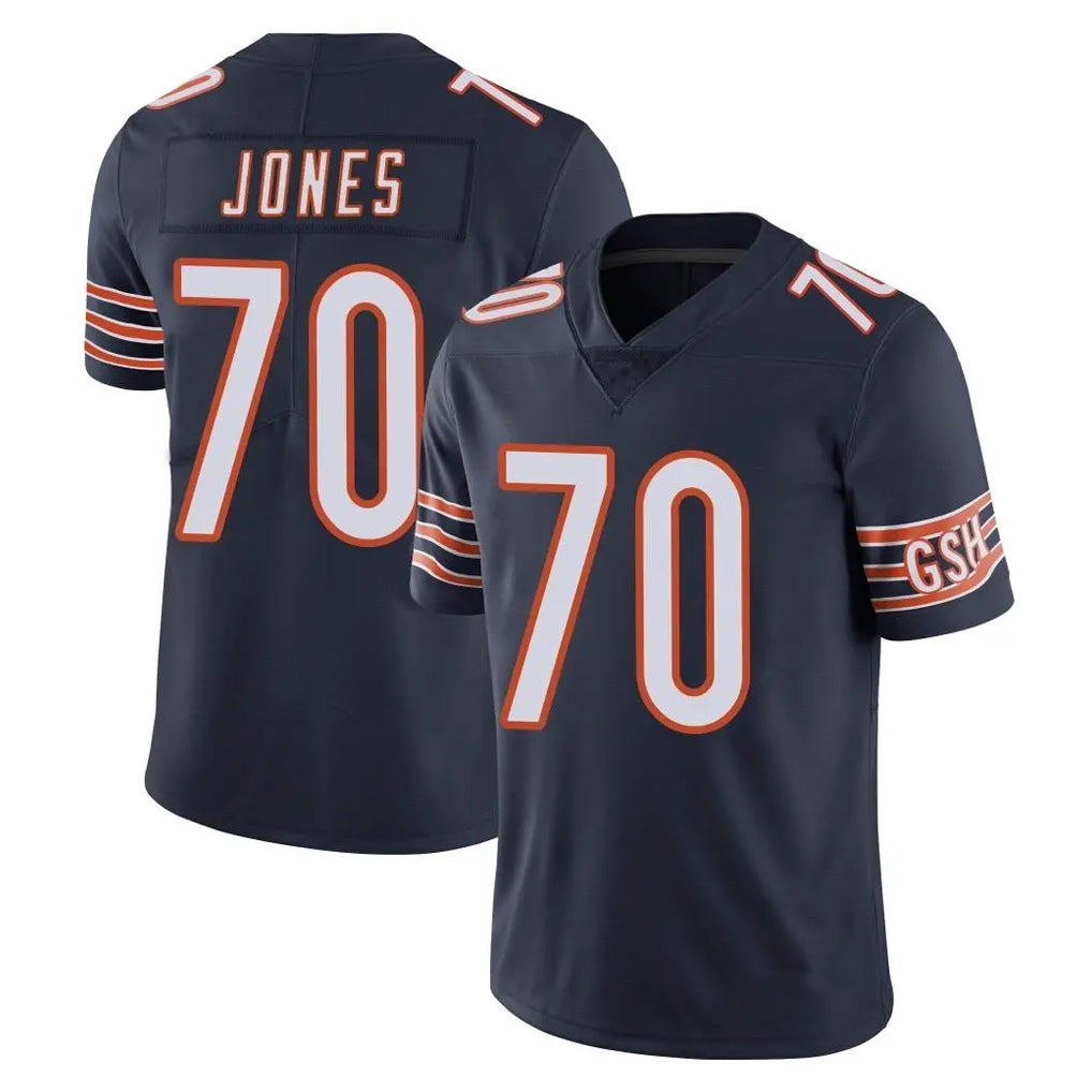 C.Bears #70 Braxton Jones Player Navy Vapor Untouchable Limited Home Game STECN Stitched Jerseys
