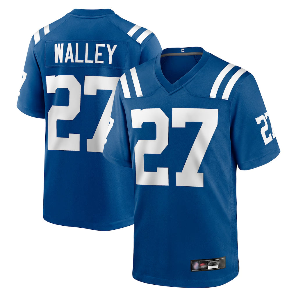 IN.Colts #27 Justin Walley Player Royal Home Game STECN Stitched Jerseys