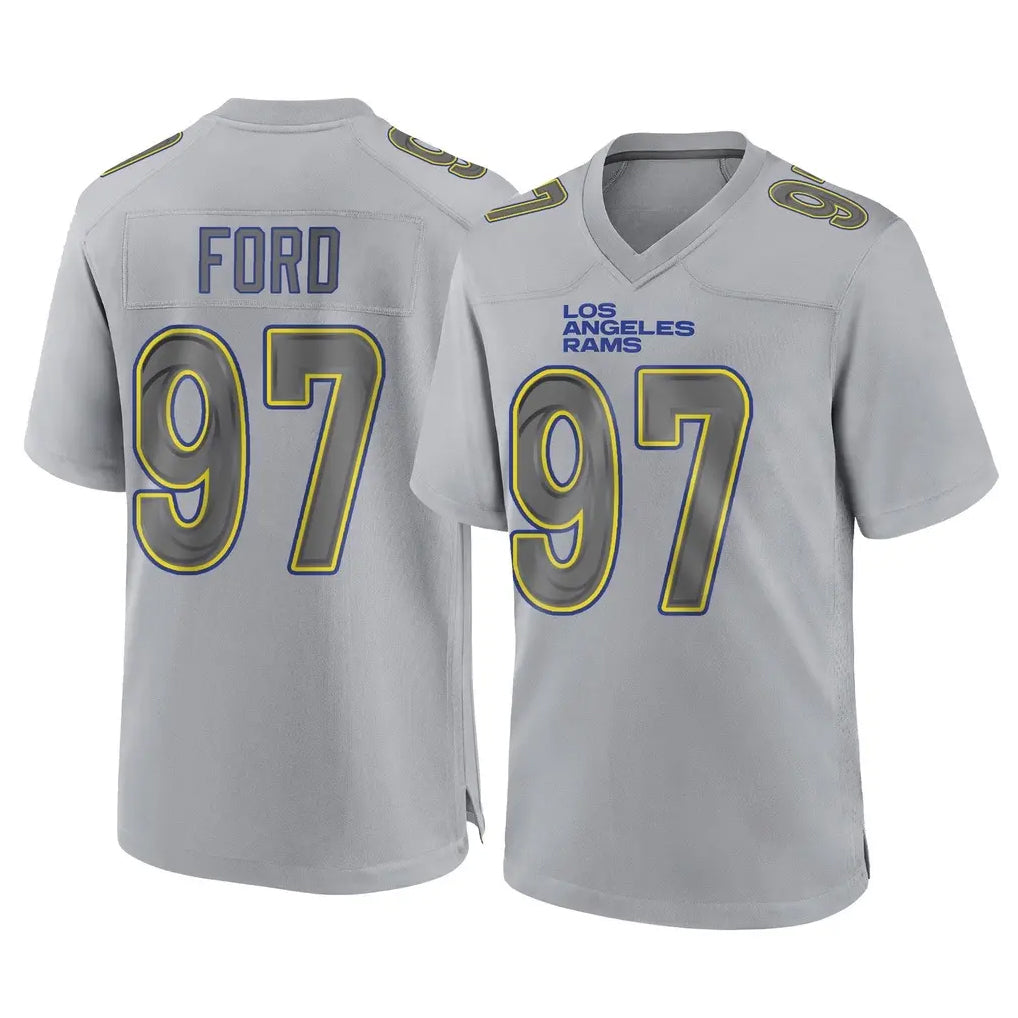 LA.Rams #97 Poona Ford Player Gray Atmosphere Fashion Home Game STECN Stitched Jerseys