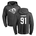 LA.Rams #91 Kobie Turner Player Gray Pullover Hoodie Limited Game STECN Stitched Jerseys