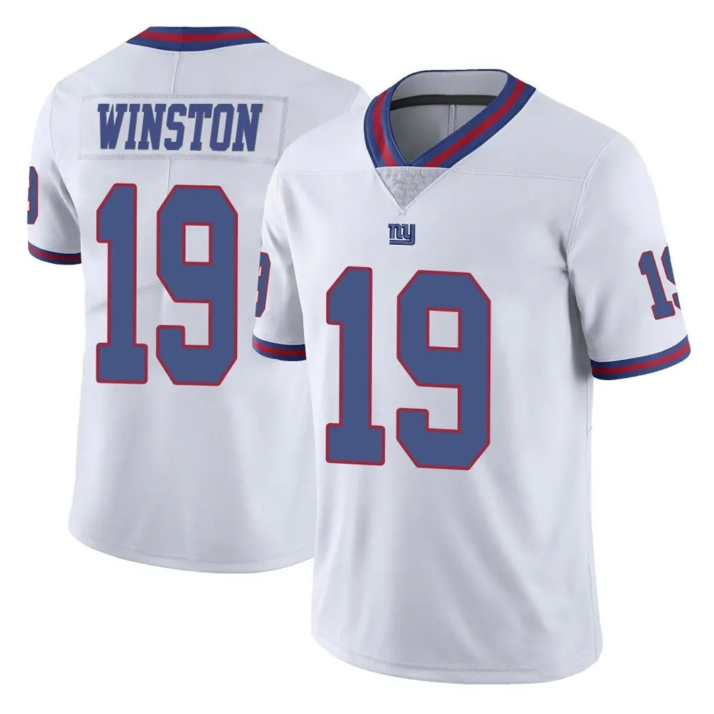 NY.Giants #19 Jameis Winston Player White Color Rush Home Game STECN Stitched Jerseys