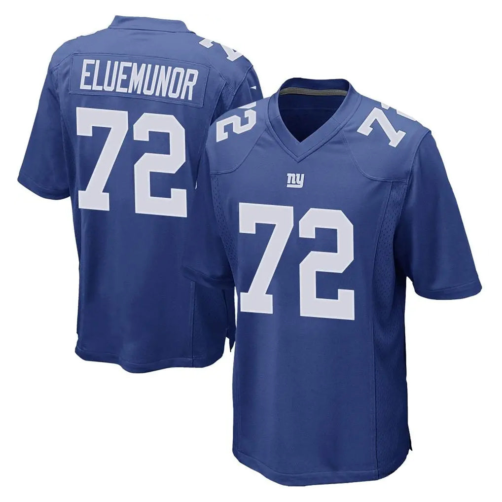 NY.Giants #72 Jermaine Eluemunor Player Royal Home Game STECN Stitched Jerseys