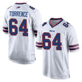 B.Bills #64 O'Cyrus Torrence Player White Home Game STECN Stitched Jerseys