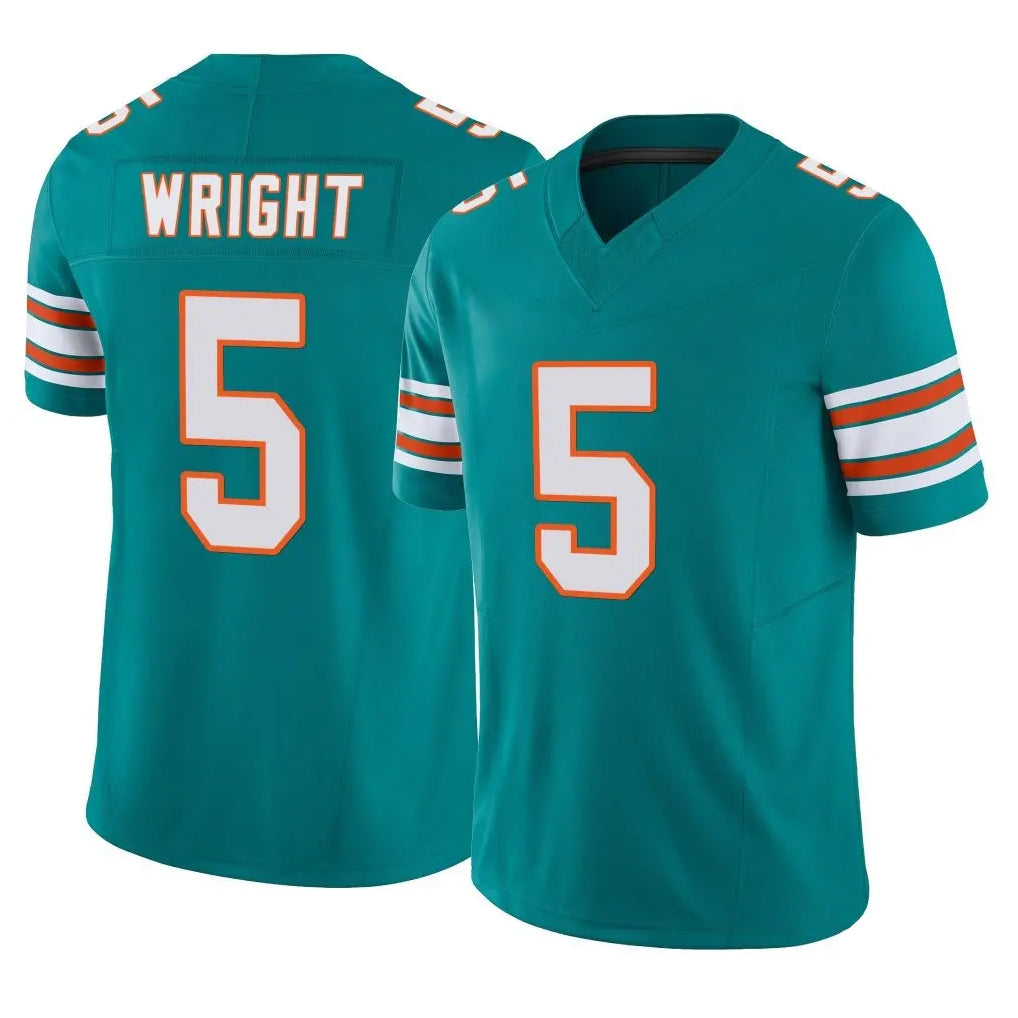 M.Dolphins #5 Jaylen Wright Player Aqua Limited Alternate Vapor F.U.S.E. Home Game STECN Stitched Jerseys