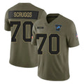 D.Lions #70 Juice Scruggs Player Olive 2025 Salute To Service Limited Home Game STECN Stitched Jerseys