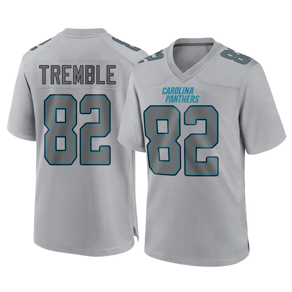 C.Panthers #82 Tommy Tremble Player Gray Atmosphere Fashion Game STECN Stitched Jerseys
