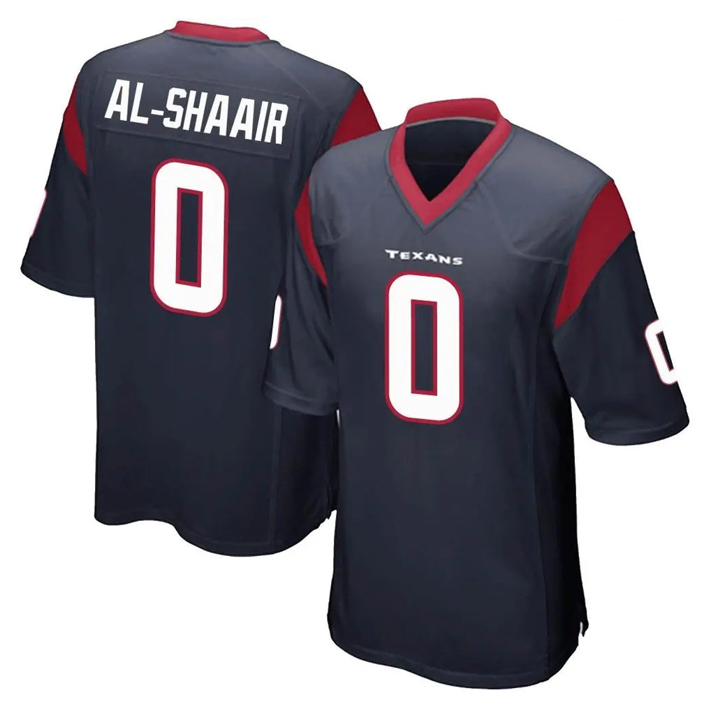 H.Texans #0 Azeez Al-Shaair Player Navy Home Game STECN Stitched Jerseys