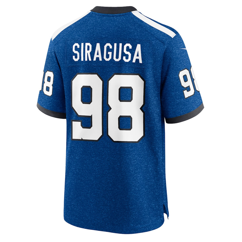STECN IN.Colts #98 Tony Siragusa Blue Retired Player Alternate Game Jersey