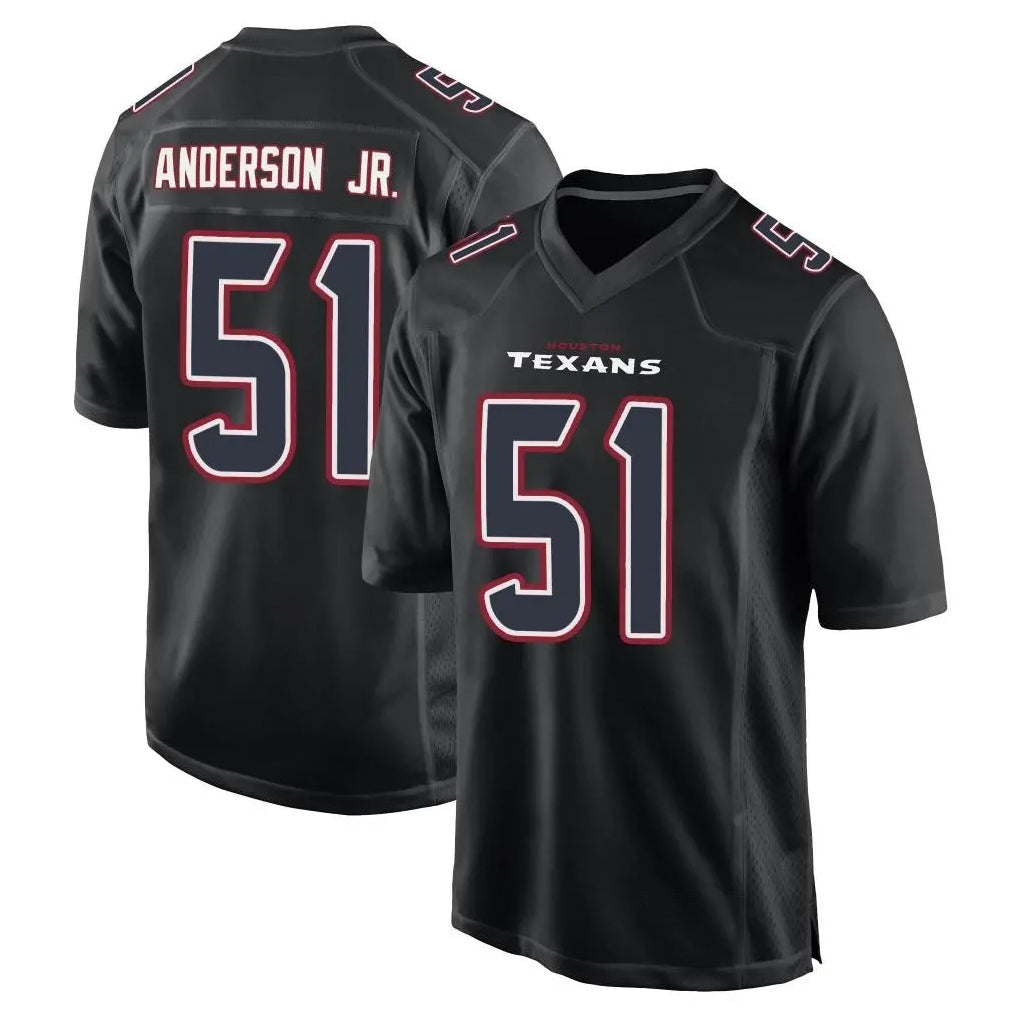 H.Texans #51 Will Anderson Jr. Player Black Fashion Home Game STECN Stitched Jerseys