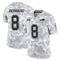 B.Bills #8 Terrel Bernard Player Arctic Camo Salute to Service Limited Game STECN Stitched Jerseys