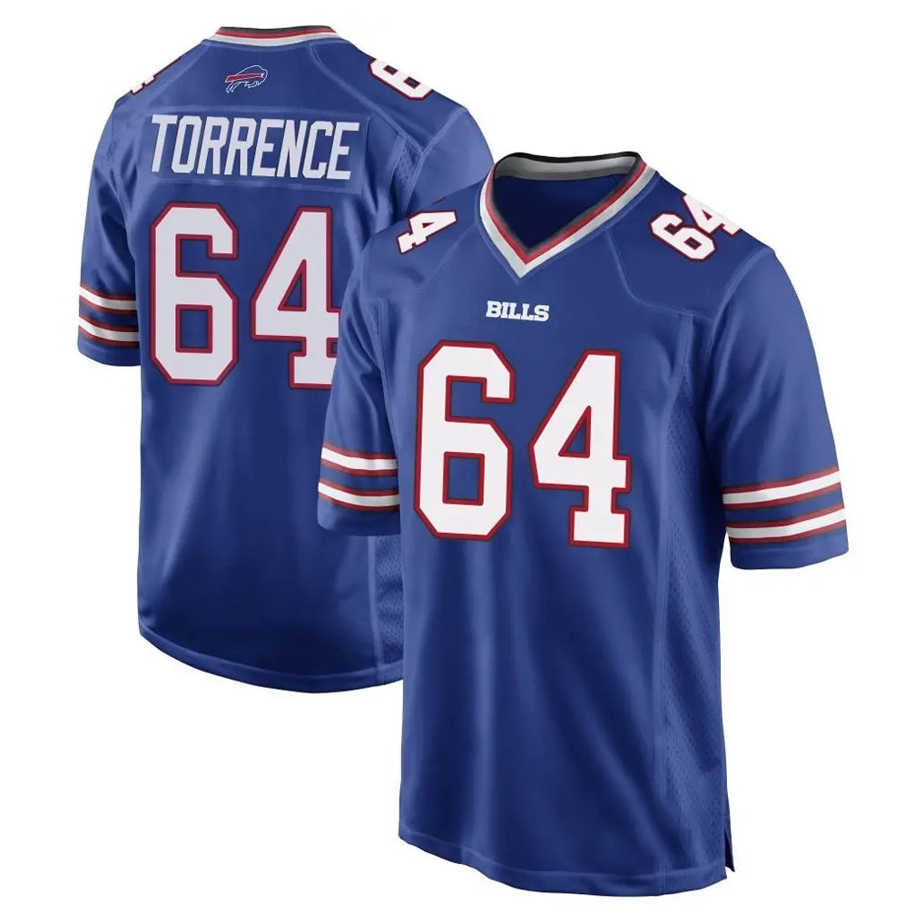 B.Bills #64 O'Cyrus Torrence Player Royal Home Game STECN Stitched Jerseys