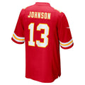 STECN KC.Chiefs #13 Nazeeh Johnson Red Game Player Jersey