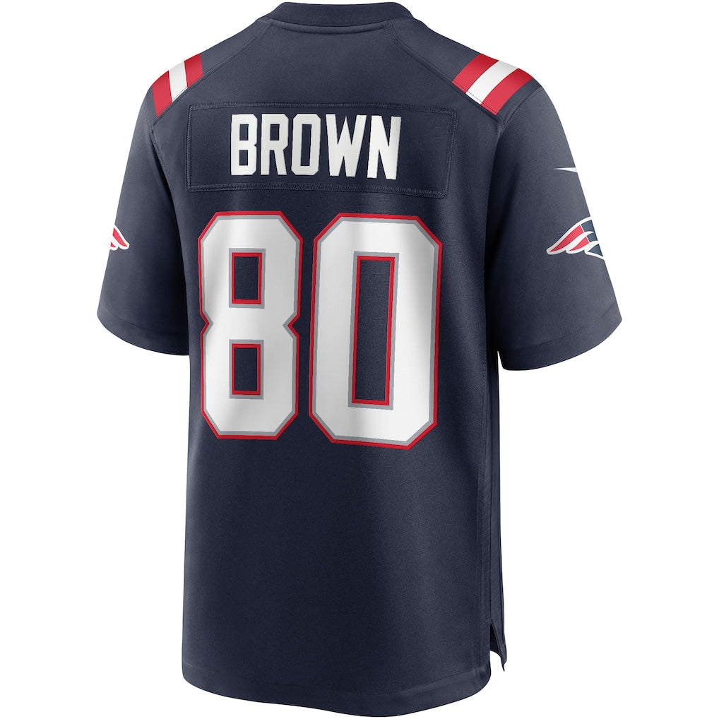 STECN NE.Patriots #80 Troy Brown Navy Game Retired Player Jersey