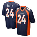D.Broncos #24 Champ Bailey Player Navy Game STECN Stitched Jerseys