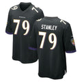 B.Ravens #79 Ronnie Stanley Player Black Alternate Home Game STECN Stitched Jerseys