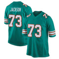 M.Dolphins #73 Austin Jackson Player Aqua Alternate Home Game STECN Stitched Jerseys