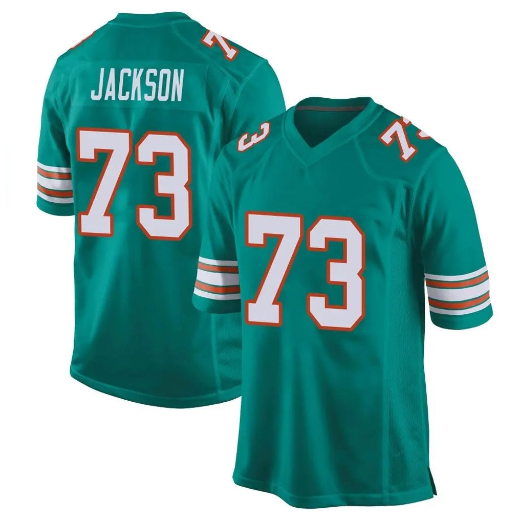 M.Dolphins #73 Austin Jackson Player Aqua Alternate Home Game STECN Stitched Jerseys