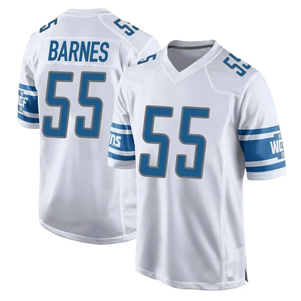 D.Lions #55 Derrick Barnes Player White Home Game STECN Stitched Jerseys