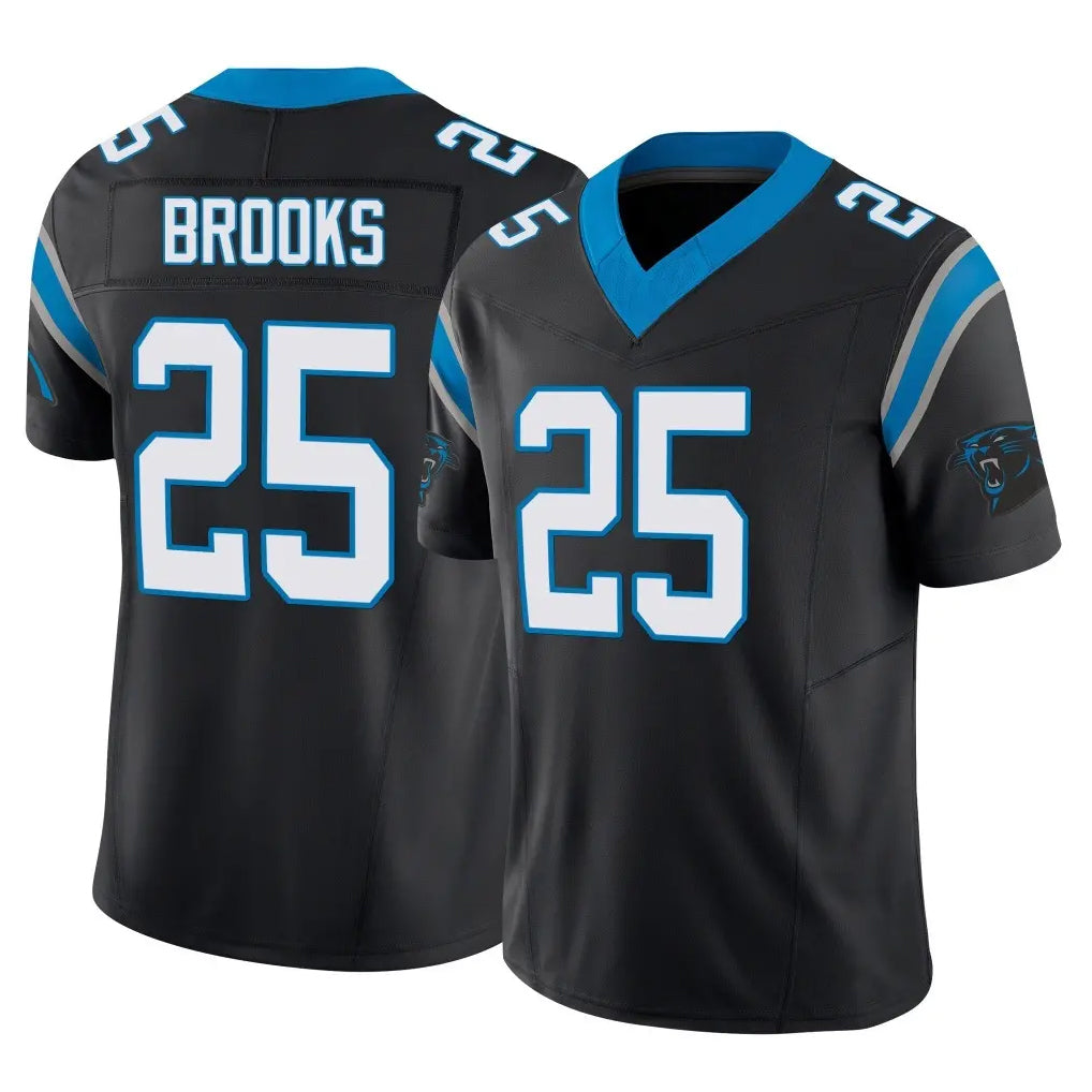 C.Panthers #25 Jonathon Brooks Player Black Vapor F.U.S.E. Limited Home Game STECN Stitched Jerseys