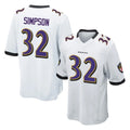 B.Ravens #32 Trenton Simpson Player White Home Game STECN Stitched Jerseys