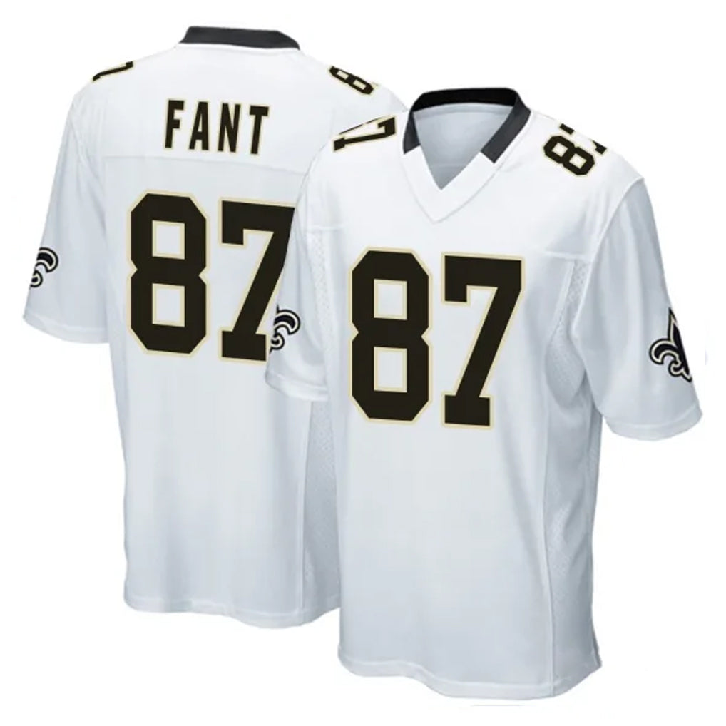 NO.Saints #87 Noah Fant Player White Home Game STECN Stitched Jerseys
