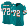 M.Dolphins #72 Jonah Savaiinaea Player Aqua Limited Alternate Vapor F.U.S.E. Home Game STECN Stitched Jerseys